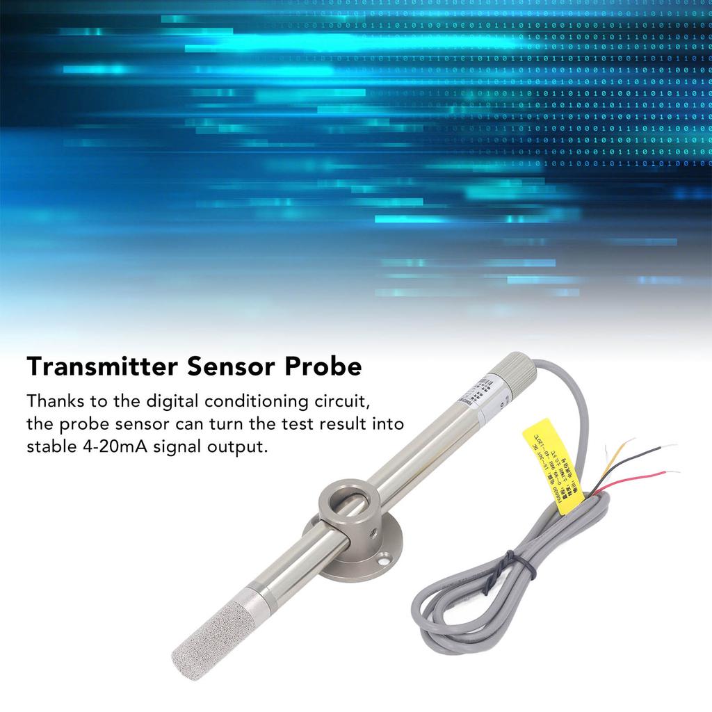 Temperature Transmitter Probe Temperature Humidity Sensor 4‑20mA Output IP68 Waterproof 15‑30V Transmitter Sensor Probe