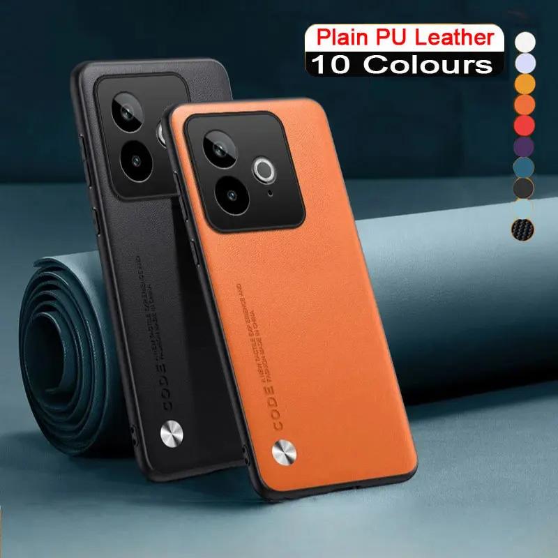 Für Realme GT 7T Hülle Einfarbiges PU-Leder Mattes Silikon TPU Schutzhülle für Realme GT7 T GT7T Stoßfest Hart Bumper