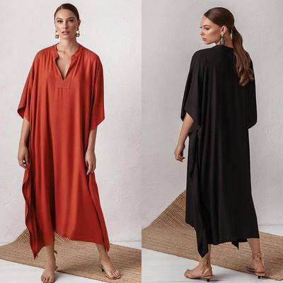 Seidiges Polyester Langes Strand-Überkleid