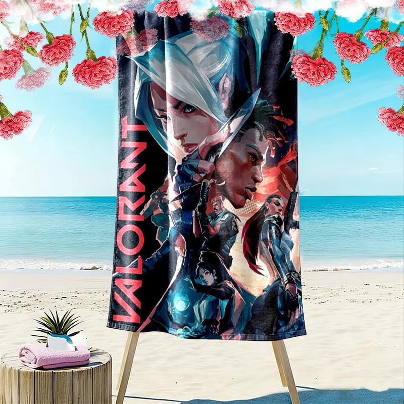 VALORANT Print Beach Towel, Large Soft Quick Dry Towel for Beach Camping Swimming