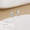 Silver Four-Pointed Star Ear Clips, No Piercing Needed - Simple Design for Women