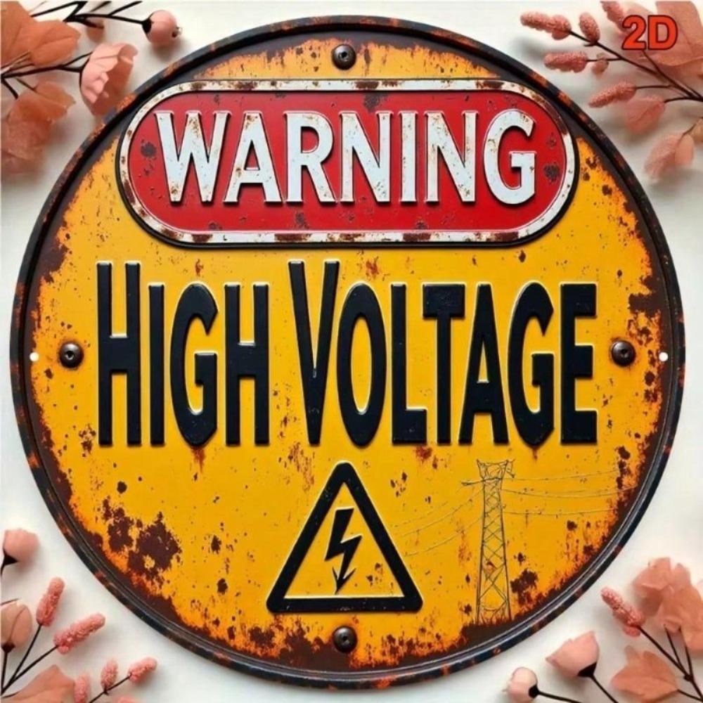 Metallposter Vintage Hochspannungs Warnschild Wanddeko für Garage