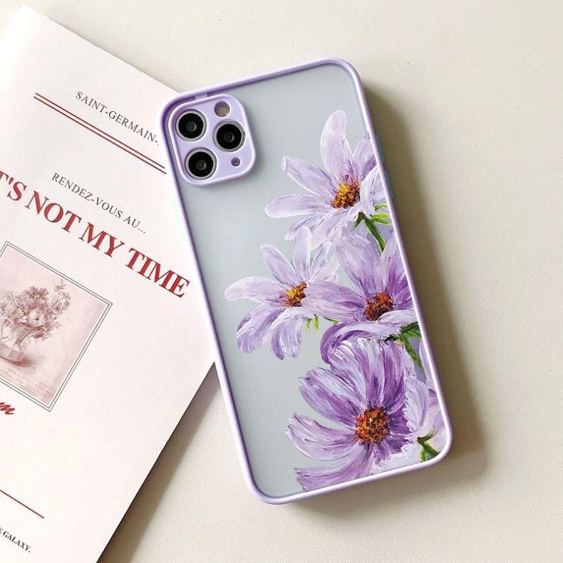 Watercolor Painted Nice Flowers Pattern Phone Case for IPhone 12 13 Mini 11 14 15 Pro Max X XR 7 8 Plus Shockproof Flower Cover