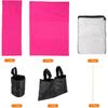 PATIKIL Director Chair Accessories Set, 5in1 Set Makeup Chair Canvas Replacement Kit and Portable Side Storage Bags, Hanging Mesh Bag, Rose Red