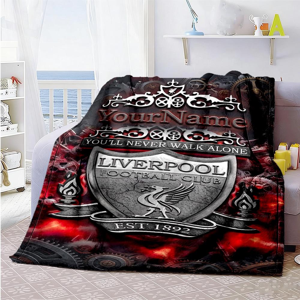 Liverpool Customize Your Name Blanket Cozy Customizable Blanket Soft & Cozy for Office Chair Living Room Bedding Livingroom Four Seasons Multipurpose