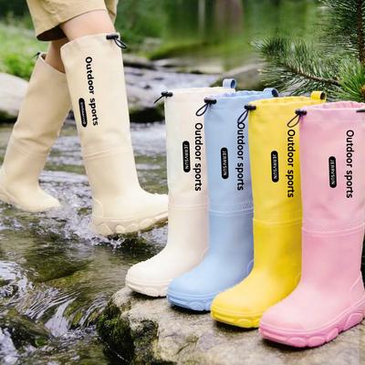Outdoor Beam Mouth High-tube Rain Boots Rain Boots Long-tube Big Children Over The Knee Boys and Girls Non-slip Waterproof Boots