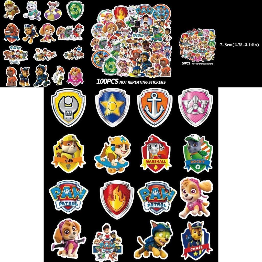 Colorful Anime Paw Patrol Stickers 50/100 Pack Waterproof For Laptops And More
