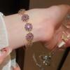 18k Gold Plated Retro Zircon Floral Bracelet – Elegant, Fashionable Hand Jewelry for Women