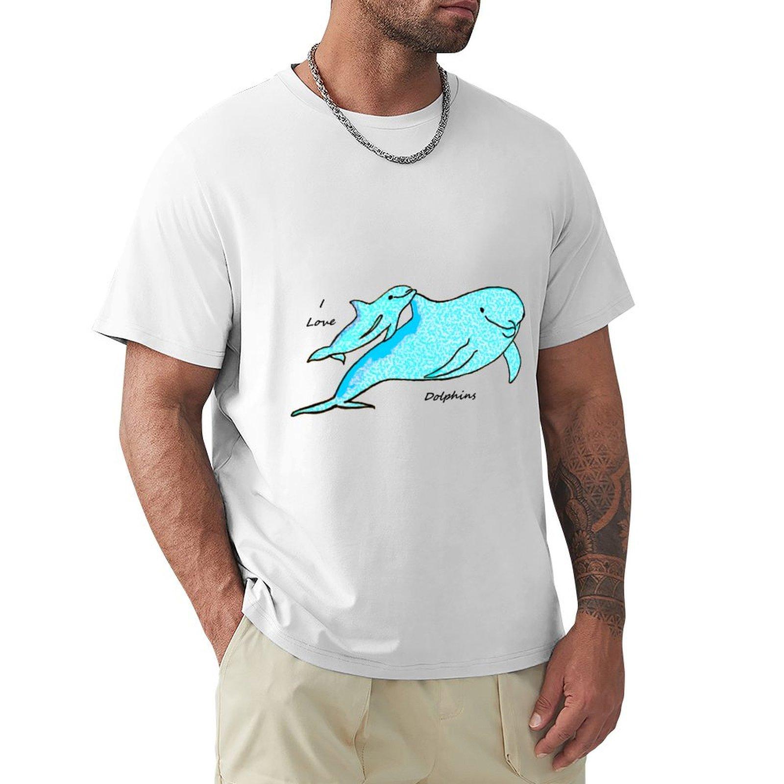 Dolphins TShirt essential t shirt vintage graphic tee Short sleeve tee men S