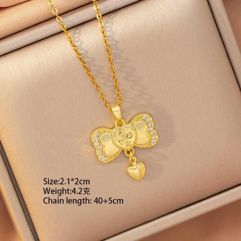 [Titanium Steel] Necklace Women's Copper Micro-inlaid Electroplating Advanced Sense Delicate Clavicle Chain Jewelry