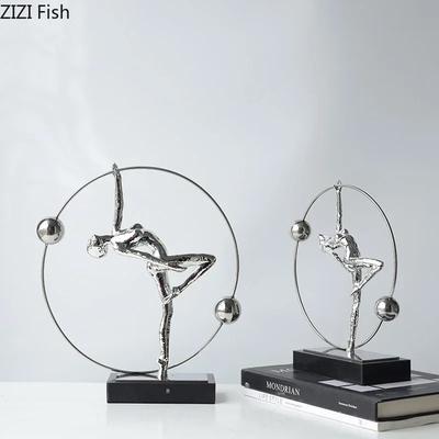 Cast Iron Gymnast Figures Statue Abstract Crafts Desk Decoration Ornaments Minimalism Character Sculpture Room Aesthetics Decor