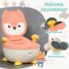 Baby Potty Training Toilet, 6-36 Months, Fox Shaped, Non-Slip Lid, 34.5x35x23 cm, Pink