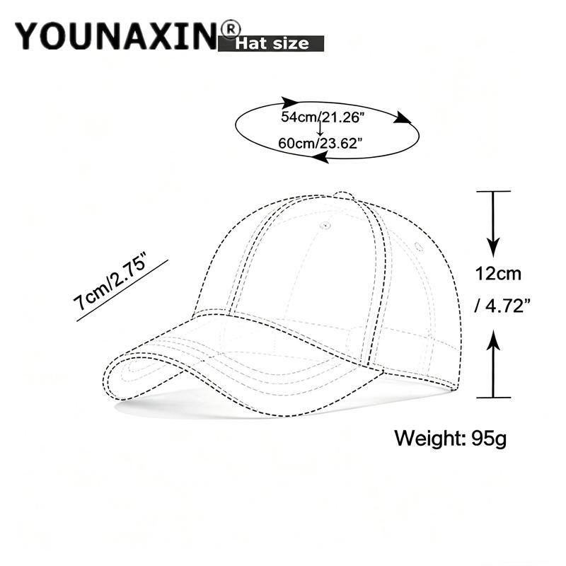 YOUNAXIN Retro Distressed Denim Cap Unisex Street Style Wide Brim Baseball Hat