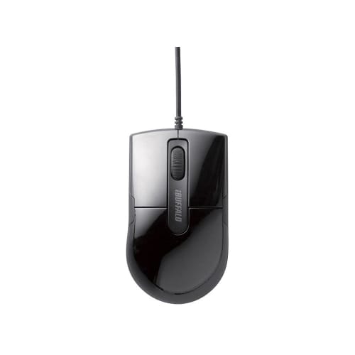 BUFFALO Wired BlueLED Mouse Silencioso/3 Botões/Tamanho S Preto BSMBU26SSBK
