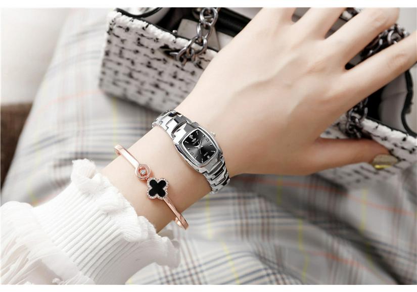 Stylish Korean Women's Waterproof Square Watch - Elegant and Trendy Design
