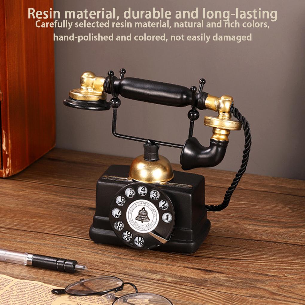 Ren ,Home ,For Figurine Telephone Ornament Decorative Props Vintage Phone For Hotel Decoration, Decorative Items