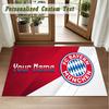 Crystal Velvet Square Rug Custom NameBayern Munich Pattern Non Slip Home Floor Decor Rug
