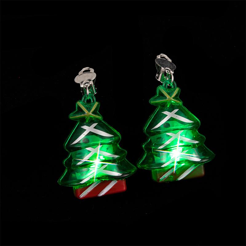 Svítící Merry Christmas Náušnice Santa Claus Vánoční strom Vánoční Sněhulák Náušnice Lesklé šperky Led náušnice