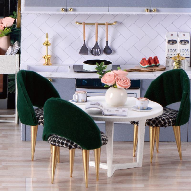 Wooden Miniature Doll House DIY Duplex Apartment Production 3D Puzzle Assembly Building Model Toy Home With Furniture Dollhouse