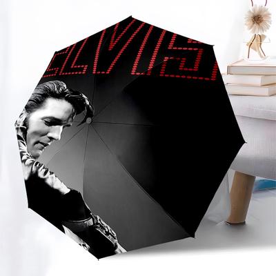1pc ELVIS TM Automatic Open, Windproof, Compact Travel Umbrella, Gift for Birthday, Christmas, Business 93083