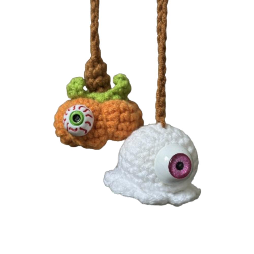 Ghost Shape Halloween Ghost Pendant Creative Crochet Halloween Decorations  Car Interior Decor