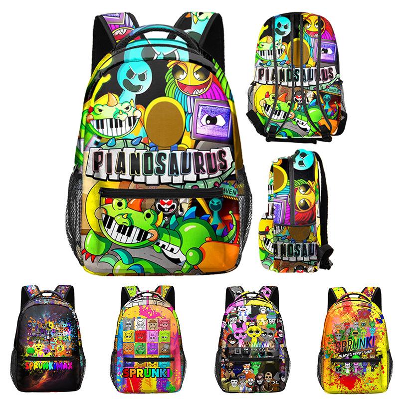 Trendy Popular Harajuku Funny Sprunki Student Bookbag Notebook Backpacks 3D Print Oxford Waterproof Boys/Girls Travel Backpacks