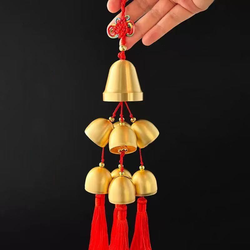 Composed 9 Wind Chimes Pendants,Japanese Bronze Wind Chime Door Decorations,Creative Home Balcony Feng Shui Bells,Car Pendants