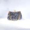 Pearl Sequin Crossbody Bag: Elegant European & American Style, Double Chain, Solid Color, Luxury Shoulder Evening Accessory