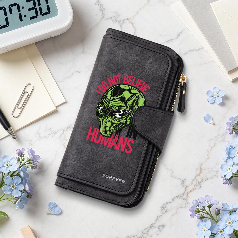 Alien Pattern Long Wallet Fashion Multi Card Holder Casual Purse