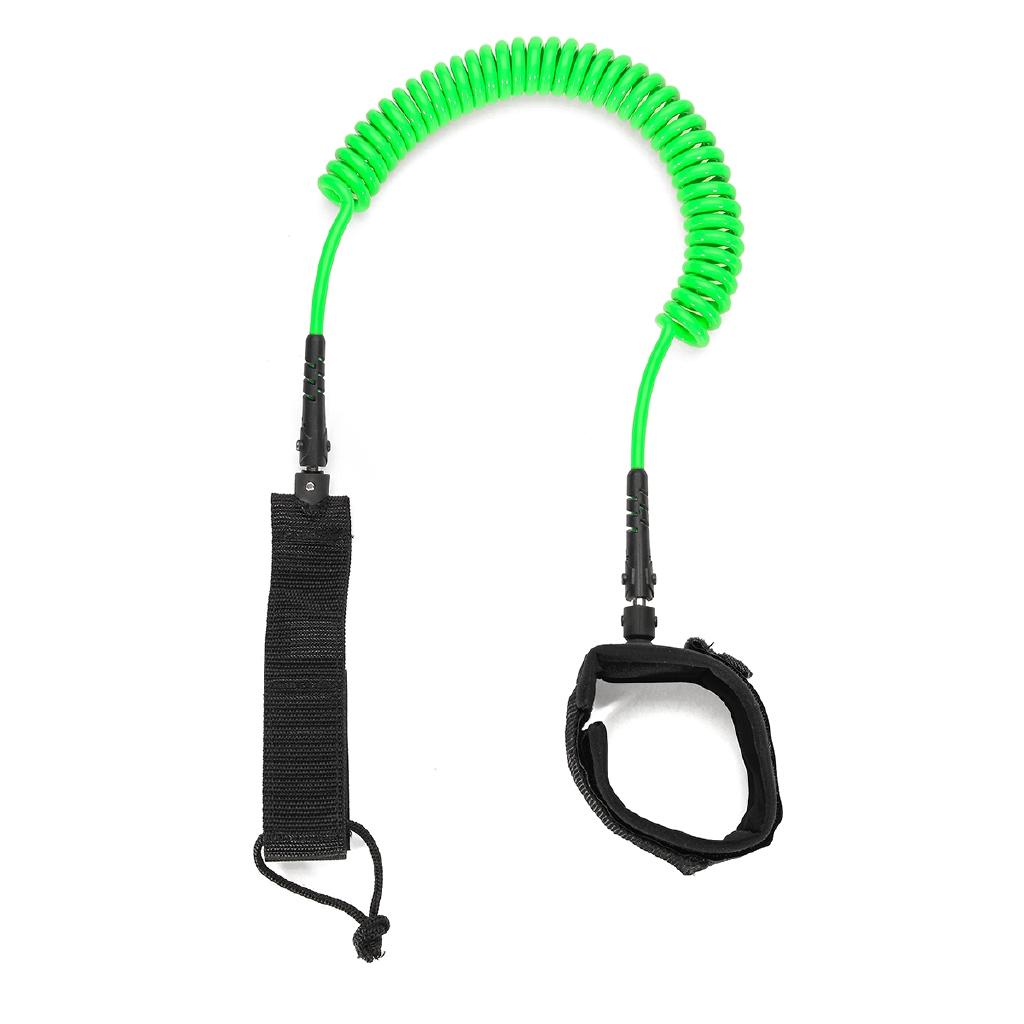 7mm Surfing Foot Cord String 10ft SUP Ankle Leash Surfboard Coiled Stand UP Paddle Board TPU Paddle Board Rope Surfing Accessory Black/green/yellow
