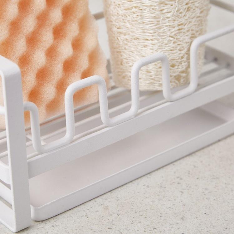 Iron Storage Rack Kitchen Bathroom Sink Sponge Drain Rack Desk Organize Box