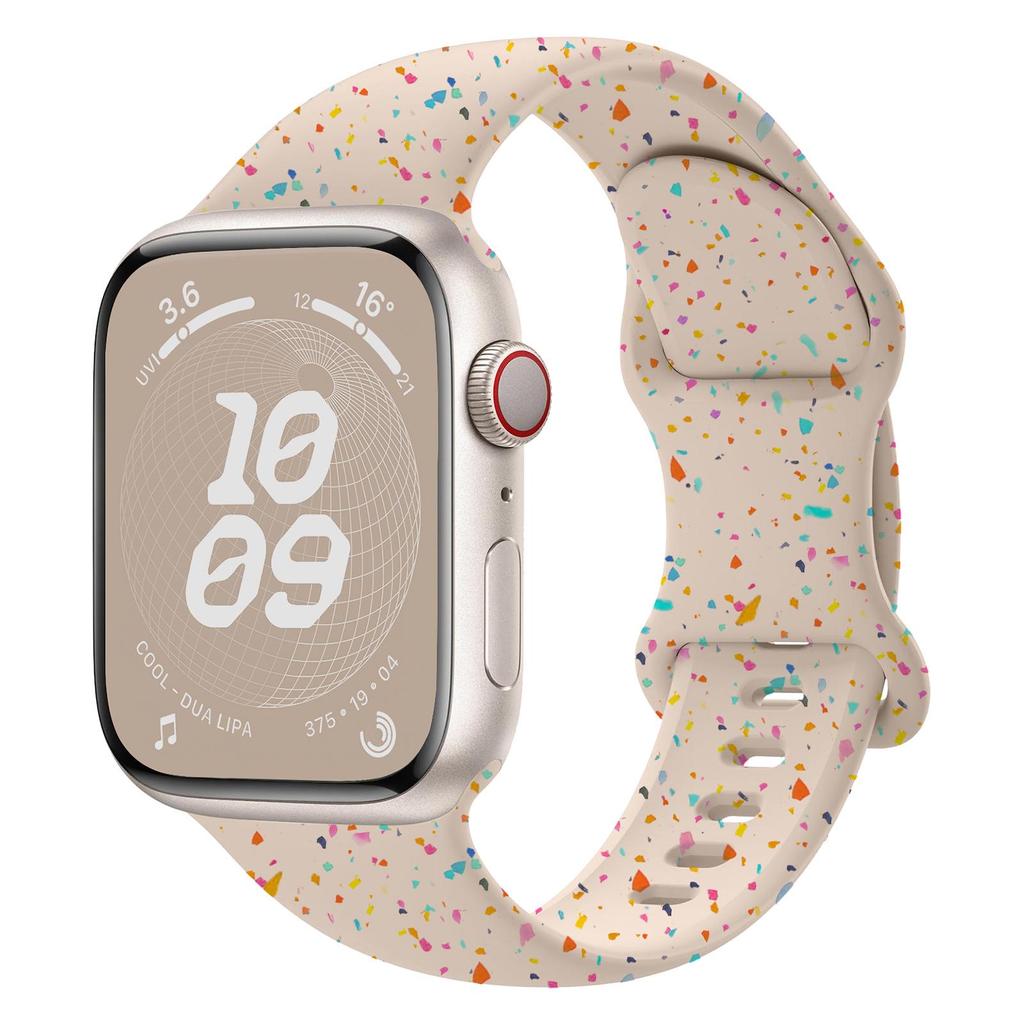 Cinturino per Apple Watch per iWatch 9/S11/Ultra - Silicone con Coriandoli e Fibbia a Farfalla