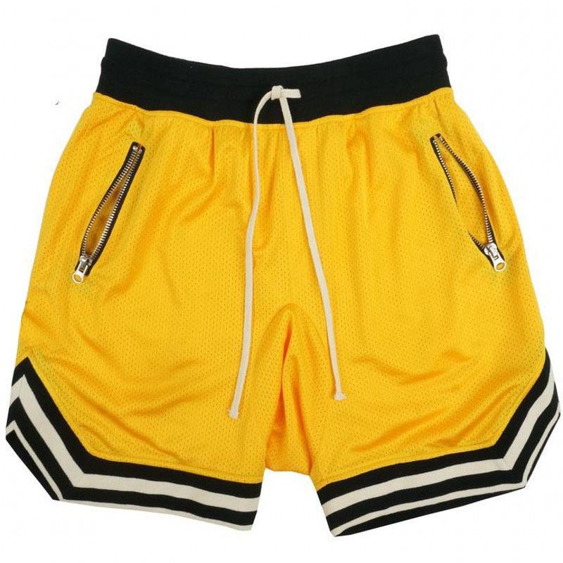 Men's Cross-border Mesh Running Shorts - Breathable, Solid Color, Hip Hop Casual Sportswear for Basketball and Fitness.