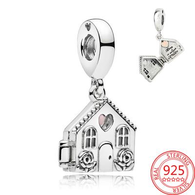 Nuovo Ciondolo Charm Casa Calda di Famiglia in Argento Sterling S925 Adatto Bracciali e Collane Fashion Moment Fai da Te Gioielli da Donna Regali