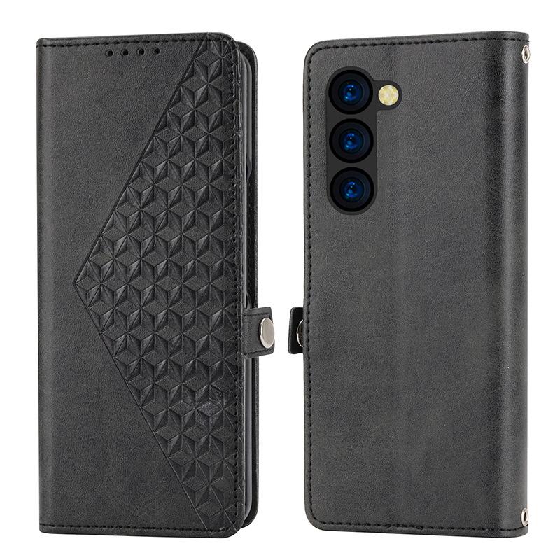 Samsung Folding Screen Leather Case - Calf Pattern Embossed Mobile Phone Case for ZFold4, Fold3, Z Fold5