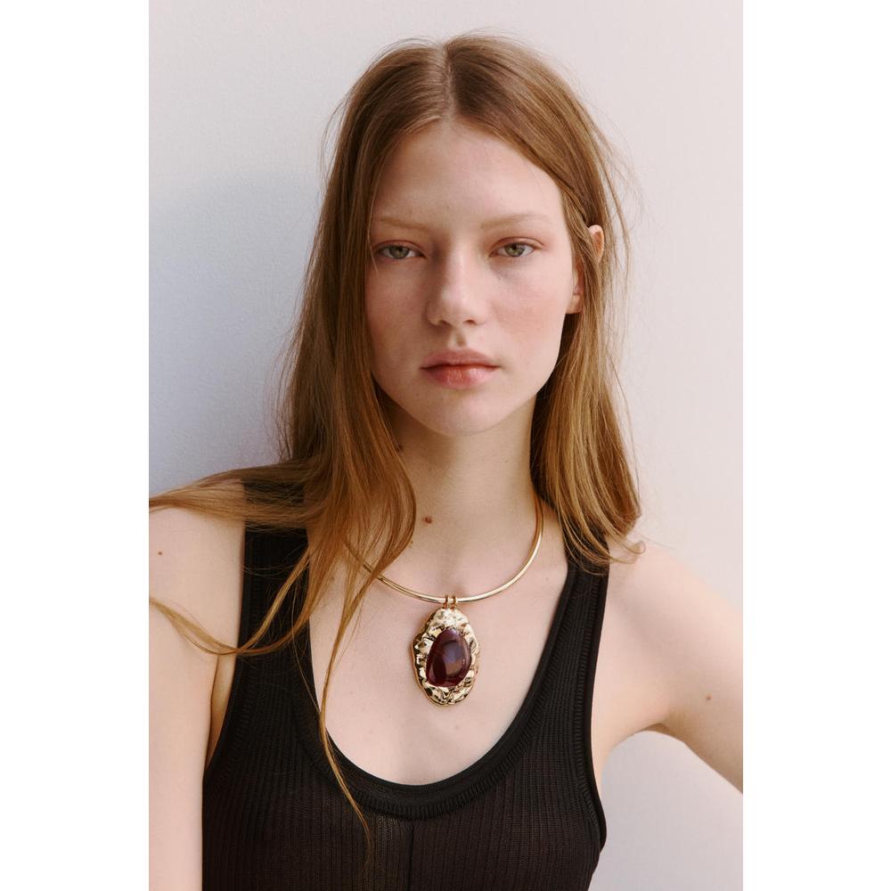 Hard Pendant Necklace Gold Color 1291949001