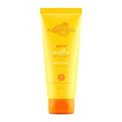 Limpiador facial Aqualogica Glow+ Smoothie con vitamina C y papaya para eliminar el bronceado, para hombres y mujeres, pieles luminosas, grasas, secas y sensibles, 100 ml