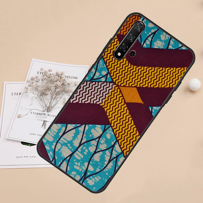 African Wax Fabric For Huawei Nova 10 9 SE 3i 7i 8i 11i 12i Y60 Y61 Y70 Y72 Y73 Y90 Y91 P20 P40 P30 Lite Case