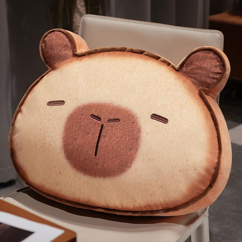 

Cartoon Toast Capybara Cat Plush Playthings Lovely Animal Pillow Sleeping Cushion Stuffed Gentle Sofa Back Pillow Birth Date Gifts 50x40cm