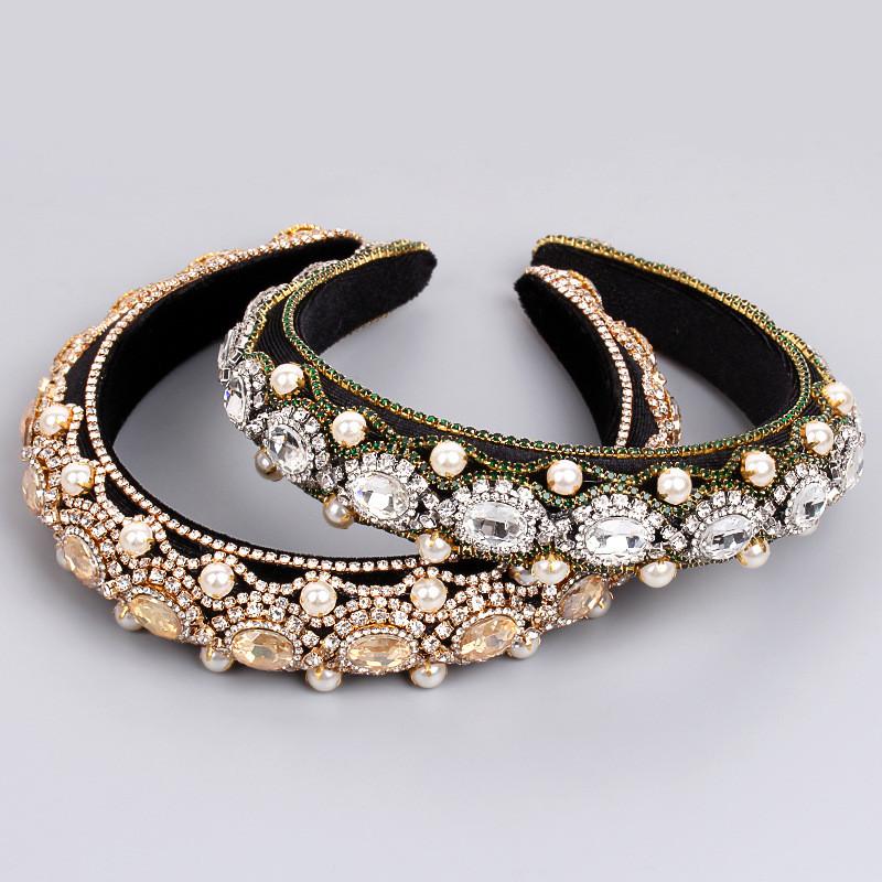 Water Diamond European Style Ushaped Pearl Hairband For Women Gift Occasion