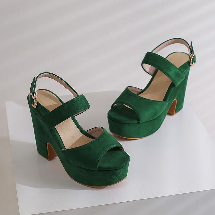 

Женские босоножки в готическом стиле из искусственной замши на толстом каблуке, большой размер 43, толстые сандалии на платформе с пряжкой, готические туфли 36