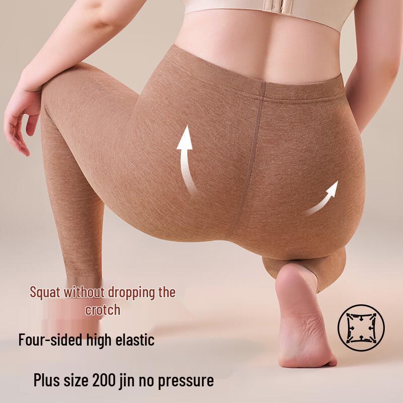 LANGSHA Women's Plus Size Wool Silk Blend Thermal Leggings