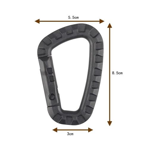 MOLLE EDC D-Ring Tactical Links, High Strength, Plascheck (Black, 10-Pack)