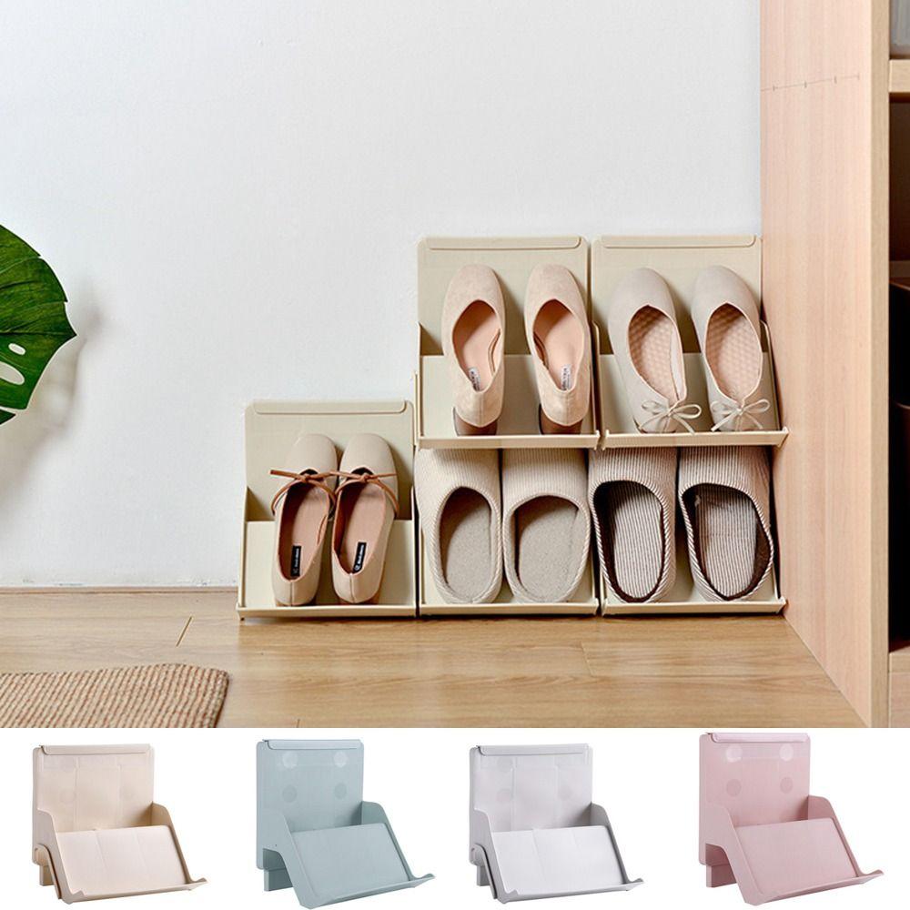 Пластиковая многослойная полка для обуви Штабелируемая полка для демонстрации обуви Практичная сборная полка для обуви Домашняя