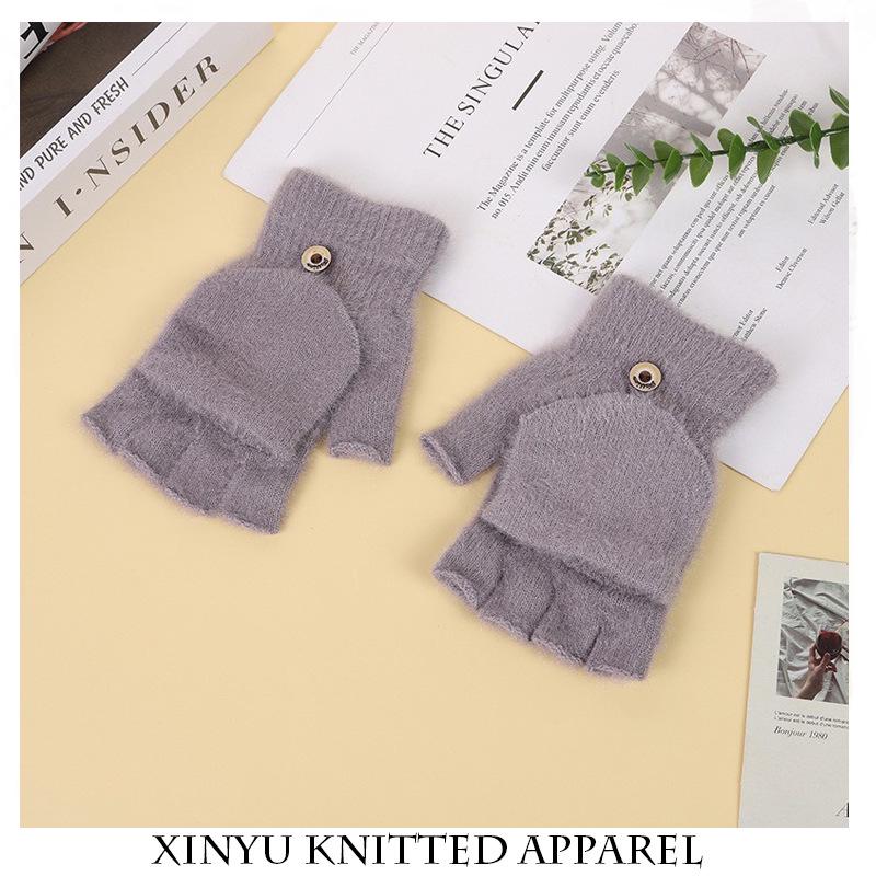 Winter-Fingerlose Strickhandschuhe im koreanischen Stil – Kältefest, einfarbig zum Schreiben und für den Bürogebrauch