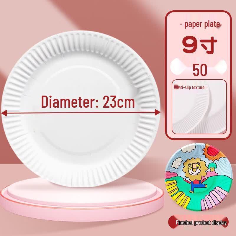 Eco-Friendly Disposable Round Paper Plates