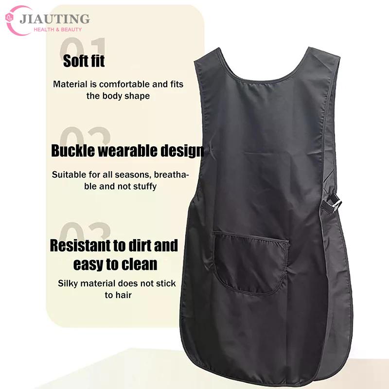 Double-sided Waterproof Black/Transparent Apron Barber Uniform Salon Hairstylist Apron Hairdresser Vest For Beauty Salon Nail