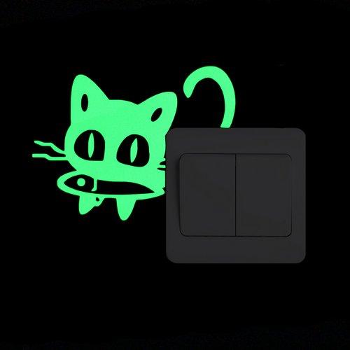 Switch Decoration Luminous Stickers Kids Room Wall Laptop Fridge Desk Car Home Decor Vinyl Decal Car/Fairy/Moon Stars/Bulb/Dog..