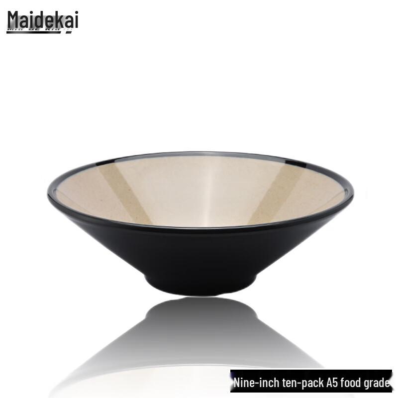 Maidekai A5 Food-Grade Melamine 9-inch Two-Tone Conical Bowl