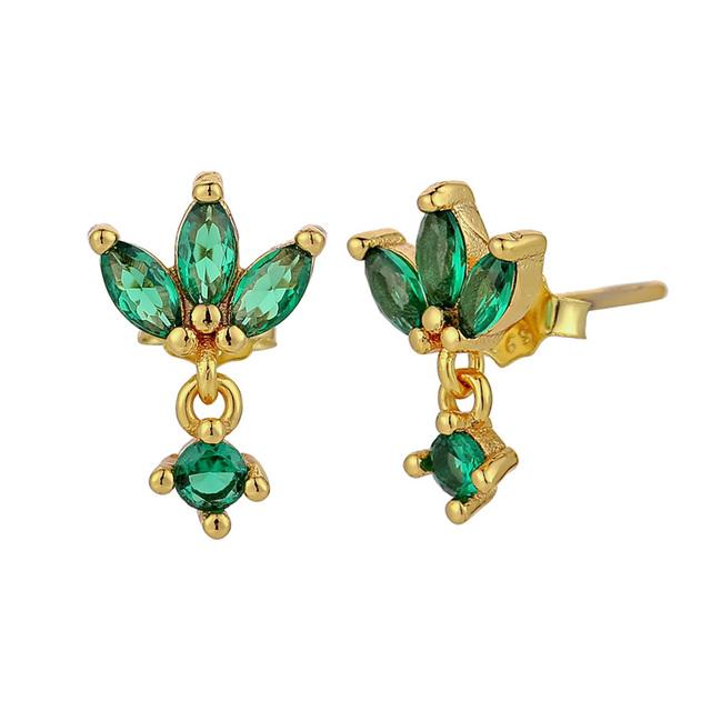 ANENJERY красочные серьги-гвоздики в форме бабочки с цирконием для женщин, серьги золотого цвета, свадебные украшения